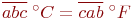 \overline{abc}\;^{\circ}C = \overline{cab}\;^{\circ}F